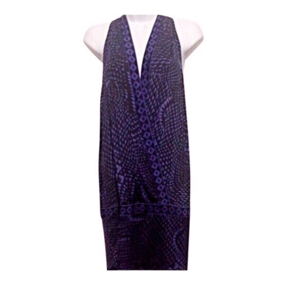BCBGMaxAzria Purple and Black Geometric Dress